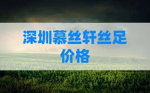 深圳慕丝轩丝足价格