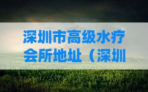 深圳市高级水疗会所地址（深圳十大高级水疗会所）