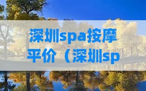 深圳spa按摩平价（深圳spa价格一般多少）