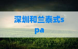 深圳和兰泰式spa